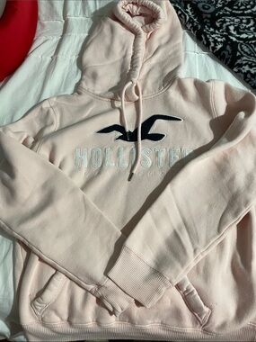 Hollister Pale Pink Hoodie with Navy Logo